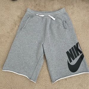 gray nike sweat shorts
